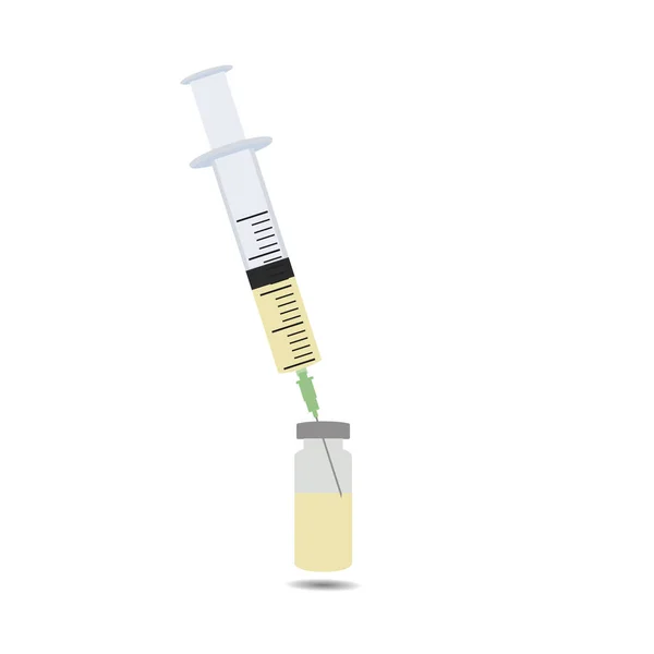 Medical syringe on a white background — Stock Vector