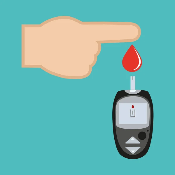Krevní glukózy test — Stockový vektor