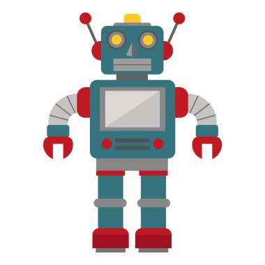 Beyaz arka planda bir robot oyuncak