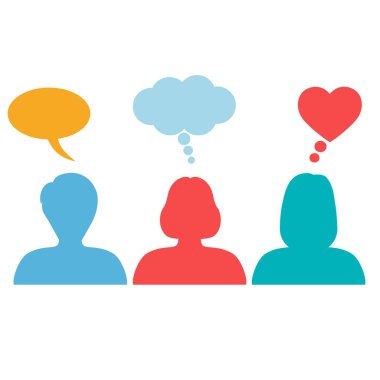 Konuşma balonları ve kız avatar