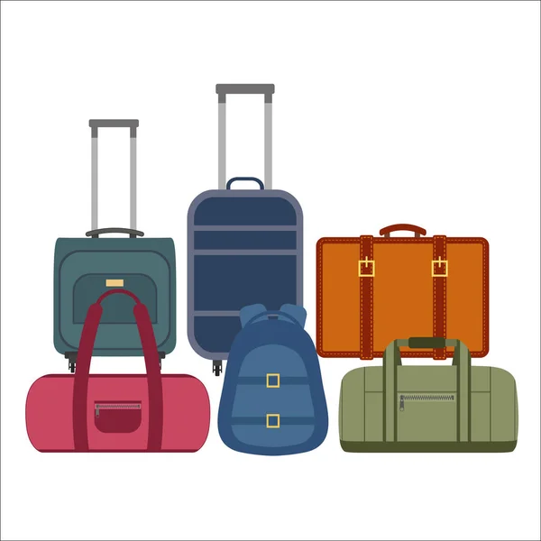 Travel bags over white background — Stock Vector