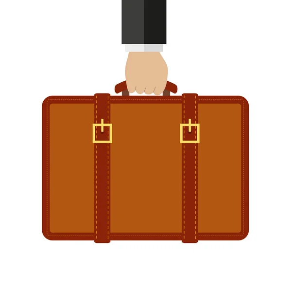 白い背景にスーツケースを持つ手 — ストックベクタ