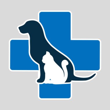 Veteriner kedi ve köpek logosu