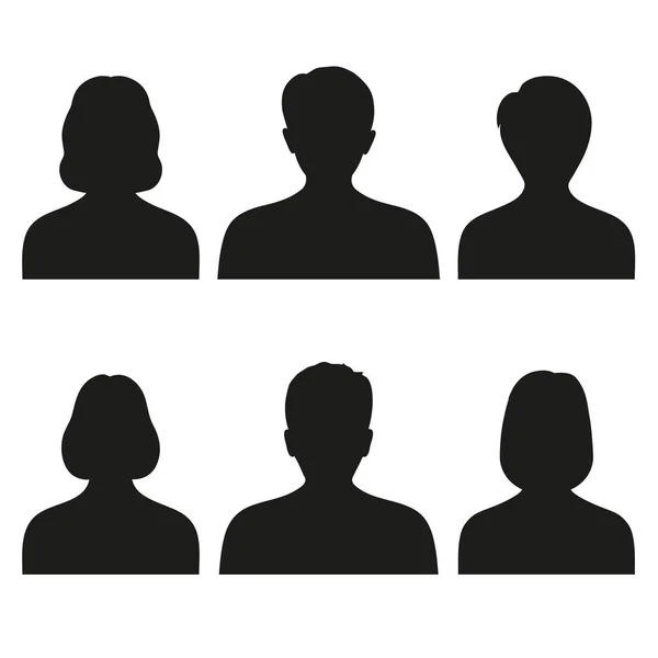 Silhouetten von Männern und Frauen auf weißem Hintergrund — Stockvektor