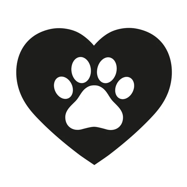 Σκύλος κομμάτι στο παρασκήνιο της καρδιάς — Διανυσματικό Αρχείο