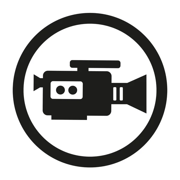 视频摄像机图标，平面设计风格 — 图库矢量图片