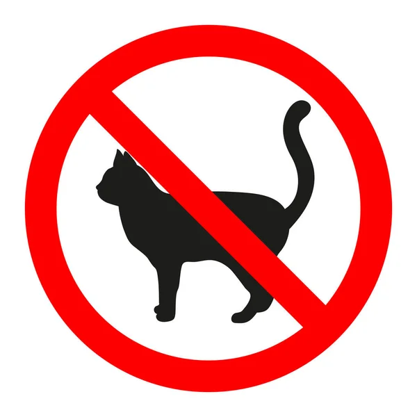 Zabronione znak kota na białym tle — Wektor stockowy