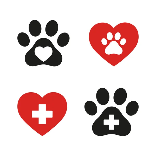 Emblemi veterinari su sfondo bianco — Vettoriale Stock