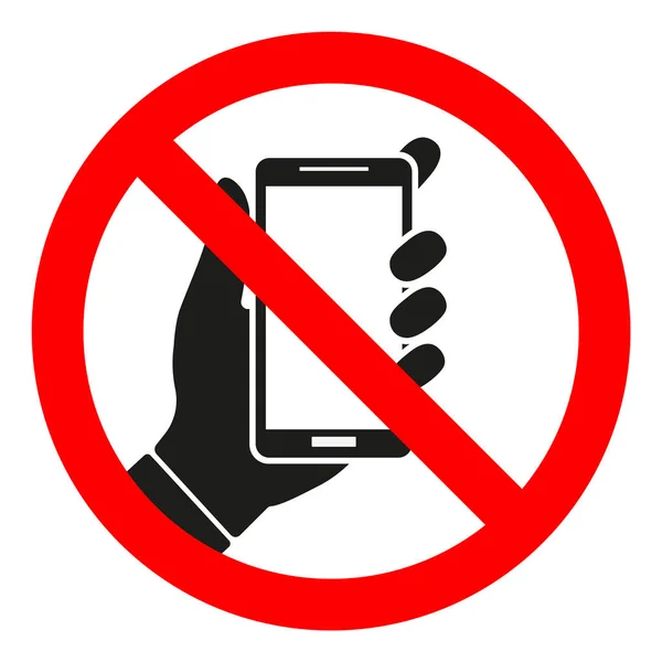 Señal de teléfono prohibido sobre fondo blanco — Vector de stock