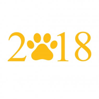 Köpek 2018 yıl. Çin takvimine şablon yılbaşı tasarım vektör.