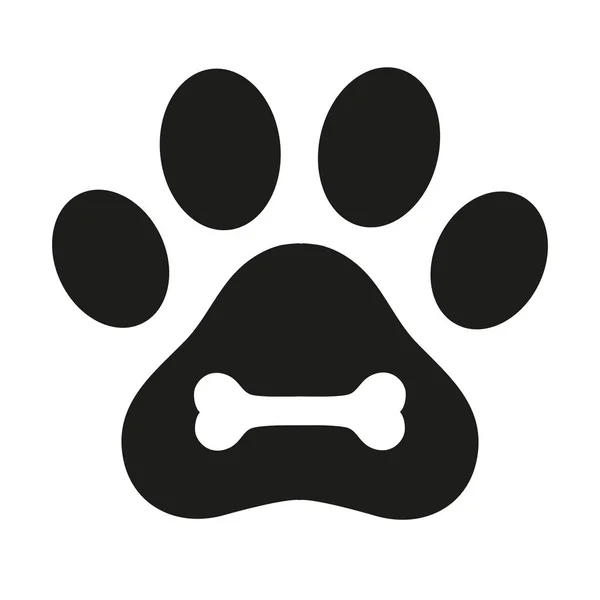 Beyaz arka plan üzerinde kemik köpek pençe