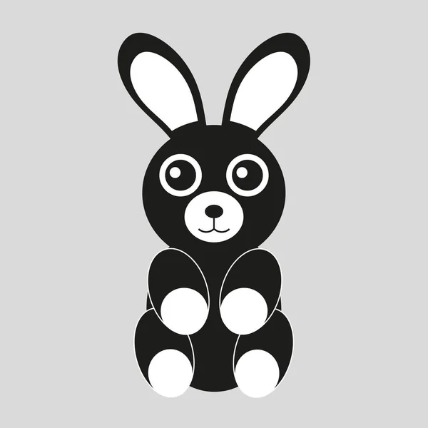 Mignon lapin sur un fond gris — Image vectorielle