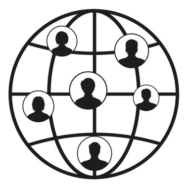 Dünya ve insanlar beyaz bir arka plan üzerinde