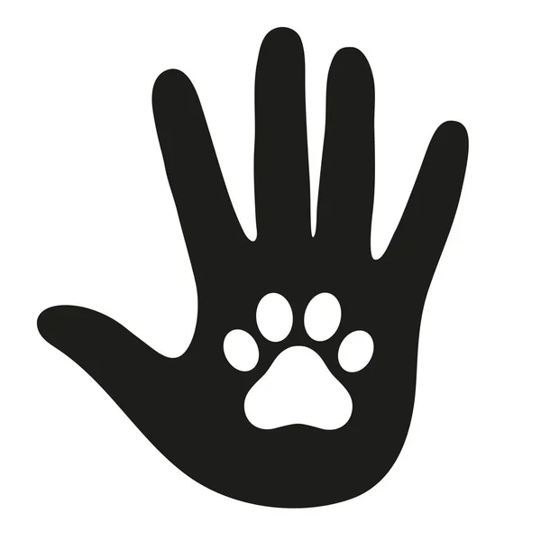Zampa di cane in mano — Vettoriale Stock