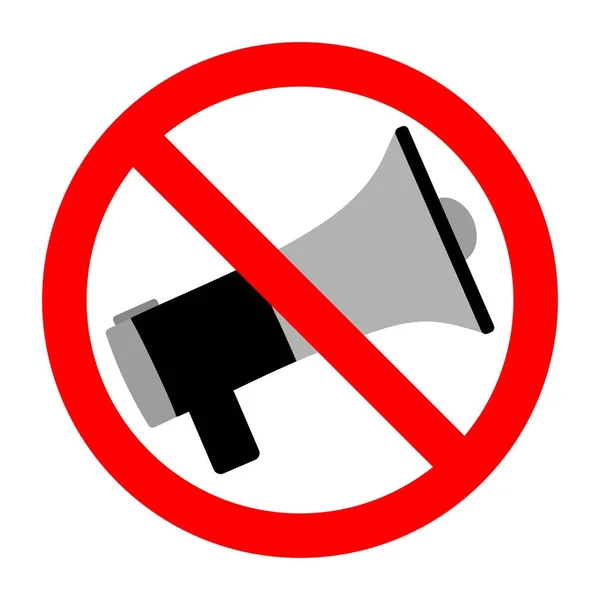 Megaphone Sign Banned White Background — Stock Vector