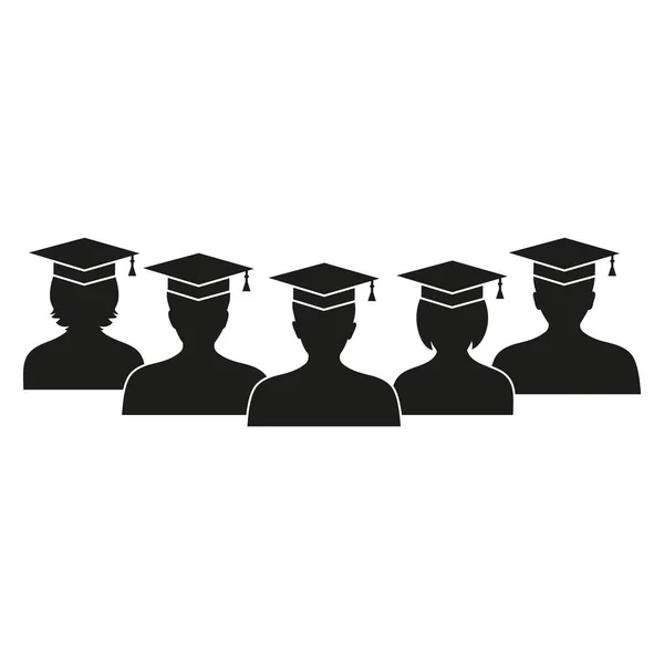 Graduados Ícone Boné Graduação —  Vetores de Stock