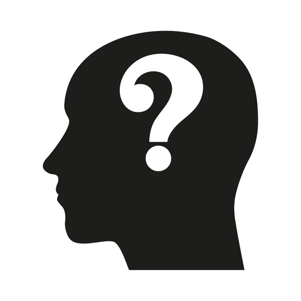 Fragezeichen auf dem Kopf. Vektorillustration