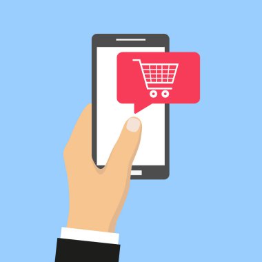 Çevrimiçi mağaza konsepti telefonda. Online alışveriş.