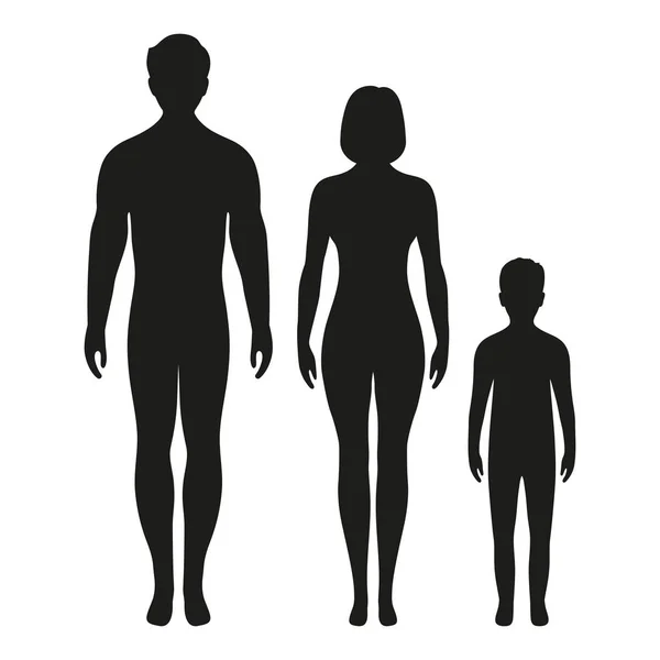 Silhouette Homme Une Femme Enfant Sur Fond Blanc — Image vectorielle