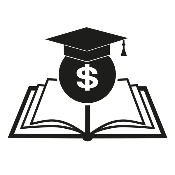 Investimento Educação Uma Moeda Com Livros Boné Graduado Design Plano —  Vetores de Stock