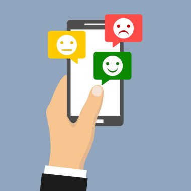 el gülümsüyor duygular içinde telefon