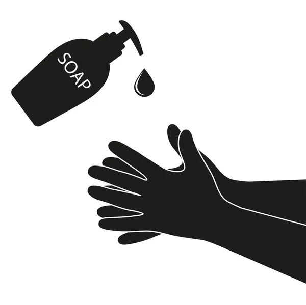 Υγιεινής Των Χεριών Πλύσιμο Των Χεριών Υγρό Σαπούνι — Διανυσματικό Αρχείο