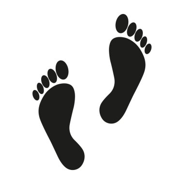 Beyaz zemin üzerinde bir adam izleri