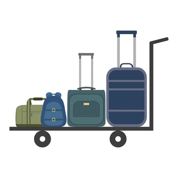 Cargo Trolley Bags White Background — Stock Vector
