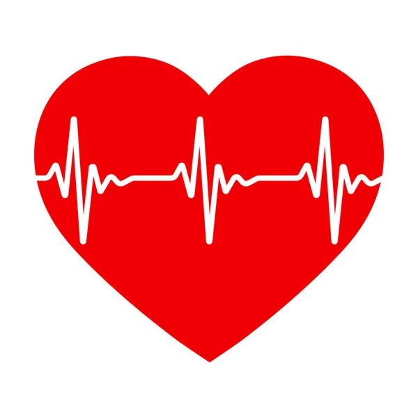 Κόκκινη Καρδιά Παλμό Καρδιακός Ρυθμός — Διανυσματικό Αρχείο