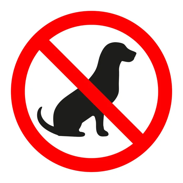 犬の許可なし 犬の禁止標識 ベクトル イラスト — ストックベクタ