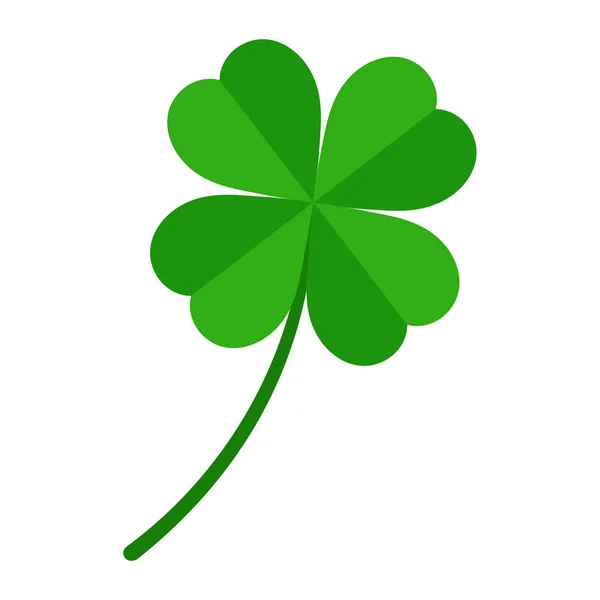 dört yaprak yeşil yonca yaprağı şeklinde kalp, bir öznitelik için St Patrick's day, soyut yonca vektör illüstrasyon izole beyaz zemin üzerine Patrick