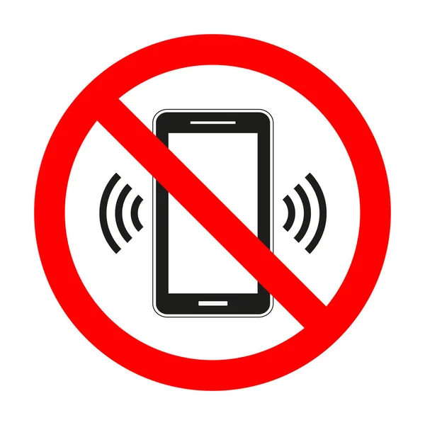 Telefon Komórkowy Znak Zabronione Białym Tle — Wektor stockowy