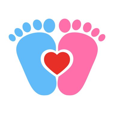 bir kız ve bir erkek beyaz bir arka planda yürekleri illüstrasyon izleri