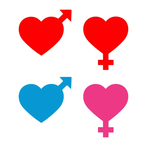 Male Female Sign Shape Heart — Stock Vector