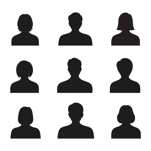 illüstrasyon kadın ve erkek avatar profil resmi kümesi