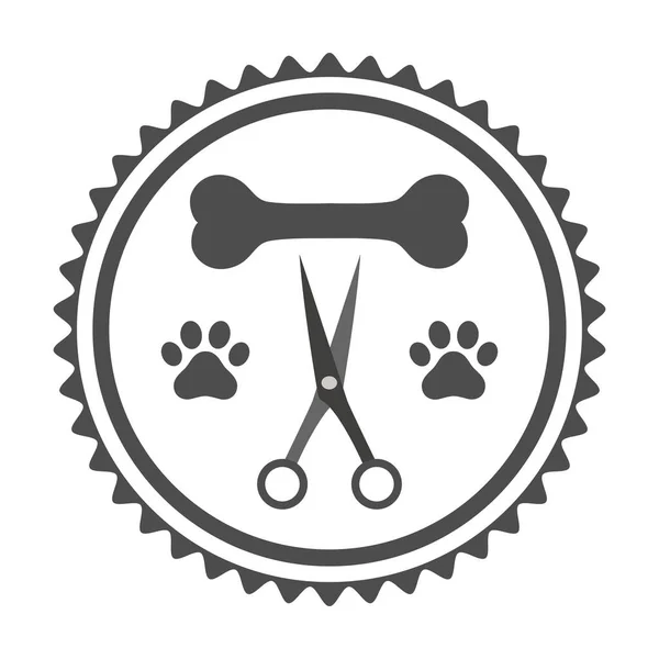 Illustration Logo Toilettage Pour Animaux Salon Beauté Pour Chien Emblème — Image vectorielle