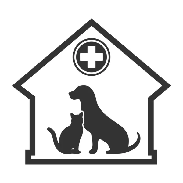 Hospital Medicina Veterinaria Tienda Mascotas Para Animales Atención Sanitaria Tratamiento — Vector de stock