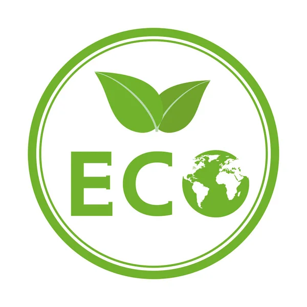 Экологическая Концепция Иллюстрация Зеленый Лист Планетарная Проблема Защита Окружающей Среды — стоковый вектор