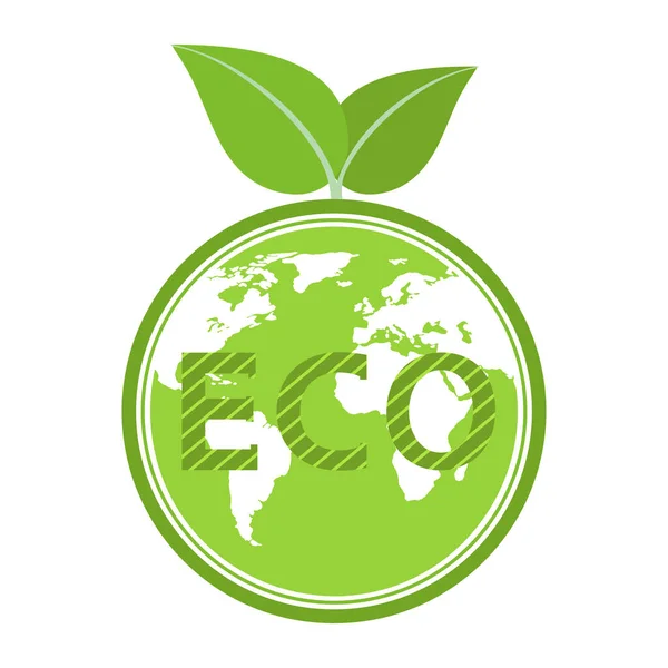 Environmental Conservation Logo Illustration Earth Globe Green Leaf — Stock Vector