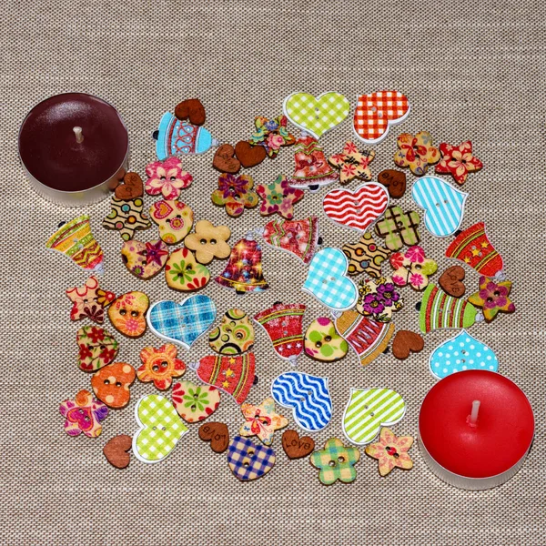 Assorted Andmade Wooden Buttons — Stock Photo, Image