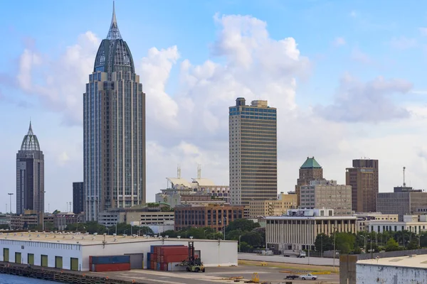 Downtown Mobile Alabama Usa City Docks Seeing Port Harbour Royalty Free Stock Photos