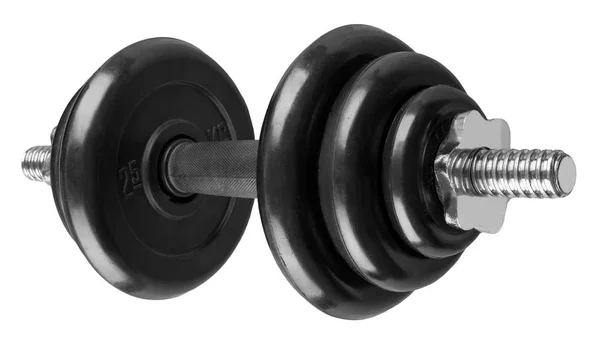 Collapsible dumbbell with rubber coated disks — Stock Photo, Image