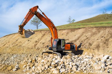  Ekskavatör kayalık toprak digs 