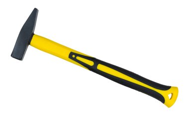 Sarı beyaz izole kauçuk saplı çekiç 
