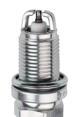 Araba buji ile üzerine beyaz izole iki yan elektrot 