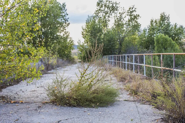 Yolun ortasında terk edilmiş köprü