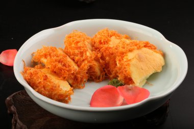 Diş ipi hamur işi, pasta, ipi, yaprakları, Dekorasyon, lezzetli, porselen tabak, beslenme