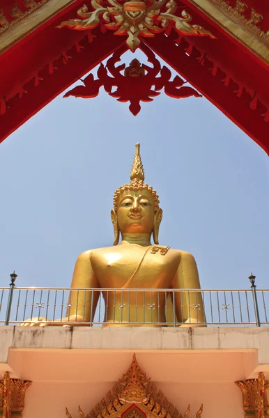 Porta de imagem de Buda no fundo — Fotografia de Stock