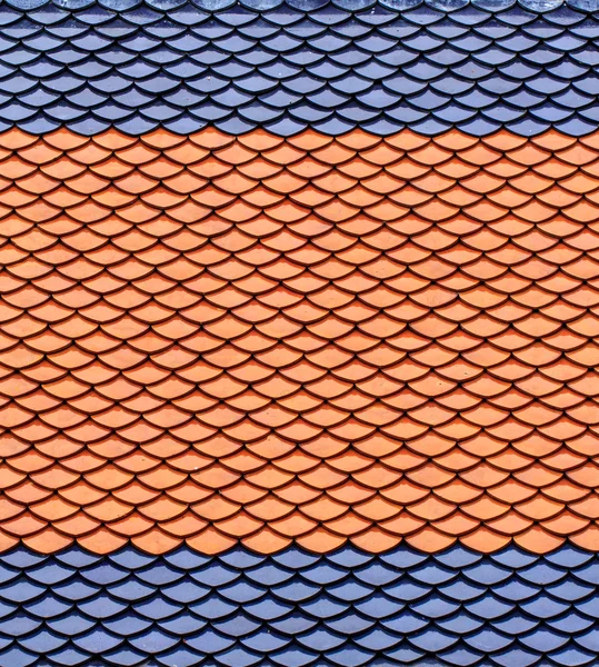 stock image Roof tiles in red and blue.