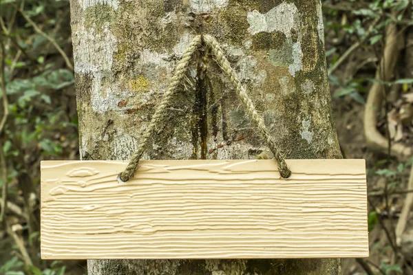 Fából készült jelzőtábla az erdő — Stock Fotó